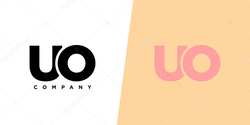 Trendy letter U and O, UO logo design template. Minimal monogram initial based logotype for company identity.