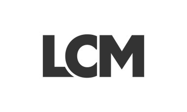 Güçlü ve modern kalın metinli LCM logo tasarım şablonu. Basit ve minimal tipografi içeren ilk tabanlı vektör logosu. Modayı takip eden şirket kimliği markalar için ideal..