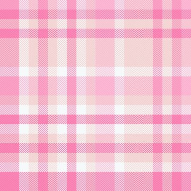 Boyutsuz kontrol kalıbı, otel tekstil vektör dokusu. Açık ve pembe renk paletinde yaratıcı ekose kumaş tartan arkaplan.