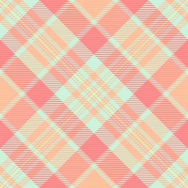 Avcı tekstil arka plan kumaşı, örgü kumaş kumaşı, ekose kumaş. Satış şablonu vektör denetimi turuncu ve açık renk paletinde pürüzsüz.