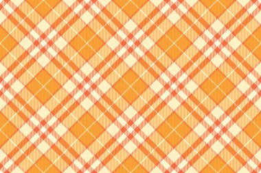 Eskimiş kumaş arkaplanı, masa örtüsü kumaş deseni. Samimi denetim vektörü ekoseli turuncu ve açık renk paletinde.