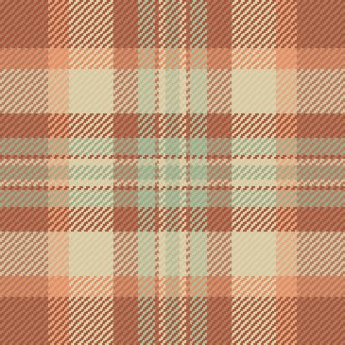 Ekose kumaş, romantik vektör desenini kontrol et. Sevgililer Günü arka plan tartan turuncu ve açık renk paleti ile dikişsiz tekstil.