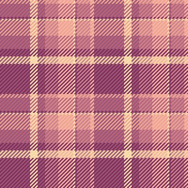 Dikensiz ekose kumaş, pembe tekstil arkaplan deseni. Kırmızı ve pembe renk paletinde kumaş vektör dokusu kontrolünün iyileştirilmesi.