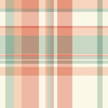 Davetiye, ekoseli kumaş, halı kontrolü. Açık ve turuncu renk paletinde dikey tartan vektör dokusu oluştur.