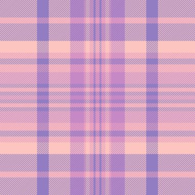 Yumuşak pastel desenli lavanta, pembe ve şeftali rengi. Kesişen çizgileri olan klasik tekstil tasarımı. Arkaplan, moda veya tasarım projeleri için harika.