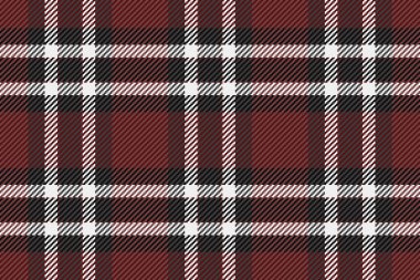 Kürklü doku kumaş taşıyıcısı, latin dikişsiz tartan tekstili. Meslek kalıbı kırmızı ve gri renk paleti ile arka plan ekoseli kontrol.