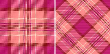 İki pembe, pürüzsüz tartan deseni bir tutam gelenek ekliyor. Tekstil, arka plan ya da tasarımlara klasik bir his katmak için ideal. Moda, el sanatları veya internet kullanımı için çok yönlü.