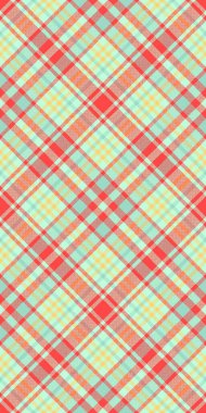 Modaya uygun arka plan kumaşı, 60 'ların ekose kumaşı. Işık ve kırmızı renk paletinde kusursuz vektör ekoseli..