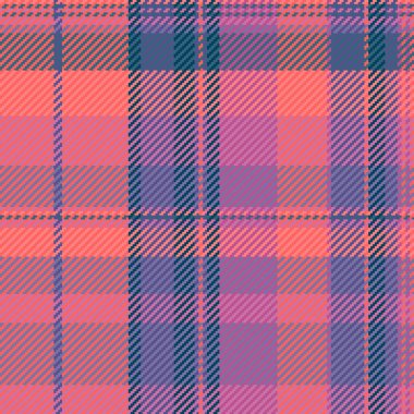 Köpek dişi dokusu kumaş tartan, kitap vektörü tekstil deseni. Kırmızı ve pembe renk paletinde tatil arkaplanı kusursuz ekose denetimi.