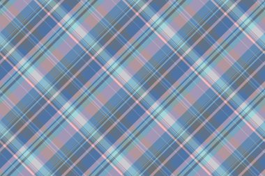 Noel süsü kumaş dokusu, doku kontrolü vektör geçmişi. Klasik tartan desenli ekoseli, pastel ve mavi renk paletinde kusursuz..