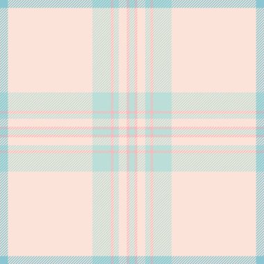 Pastel ekose desenli pembe, bej ve turkuaz renkli. Tekstil tasarımı, geçmiş ve moda projeleri için ideal. Kusursuz, klasik ve çok yönlü..