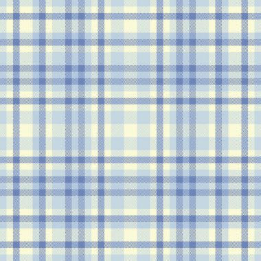 Klasik ekose desenli yumuşak mavi krem. Çok yönlü tekstil tasarımı arka plan, giyim veya el sanatları için idealdir. Konfor ve geleneksel stili çağrıştırıyor..