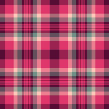 Poster dikişsiz ekose, hobi dokuma kumaşı. Kırmızı ve pembe renk paletinde Kelt desen vektör arkaplanı.