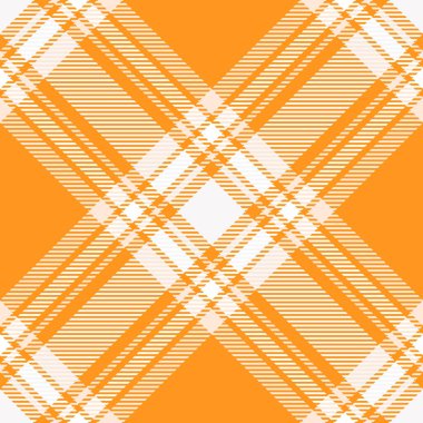 Eski moda model vektör tartan, yeni doğmuş ekose desenli. Turuncu ve beyaz renk paleti ile kusursuz kumaş arkaplan.