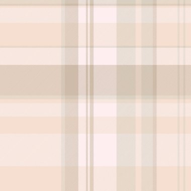 Bej ve açık pembe ekose desenli. Klasik, yumuşak bir tekstil tasarımı. Arkaplan, moda veya zarif sunumlar için. Sonsuz arkaplan.