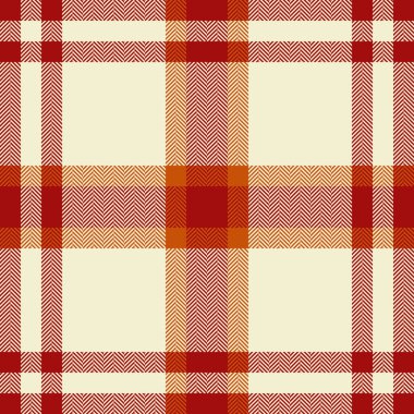 Retro kusursuz desen kontrolü, içerik kumaş ekoseli kumaş. Işık ve kırmızı renk paletinde tartan vektör arkaplan dokusunu canlandır.