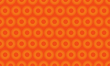 Canlı turuncu ve altın rengi güneş patlaması deseni. Geçmişiniz için mükemmel, tekstil tasarımı, ya da projelerinize sıcak ve enerjik bir hava katmak için. Tekrarlanabilir tasarım çeşitli uygulamalar için çok yönlülük sunar.