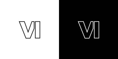 V harfi ve ben, VI logo tasarım şablonu. Şirket kimliği için asgari monogram tabanlı logotype.