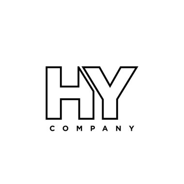 Moda harfi H ve Y, HY logo tasarım şablonu. Şirket kimliği için asgari monogram tabanlı logotype.