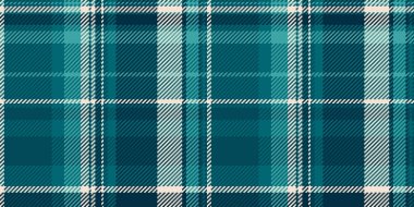 Çapraz katran desenli, saf kumaş pürüzsüz kontrol. Cyan ve koyu renk paletinde tekstil ekose arkaplan vektörü.