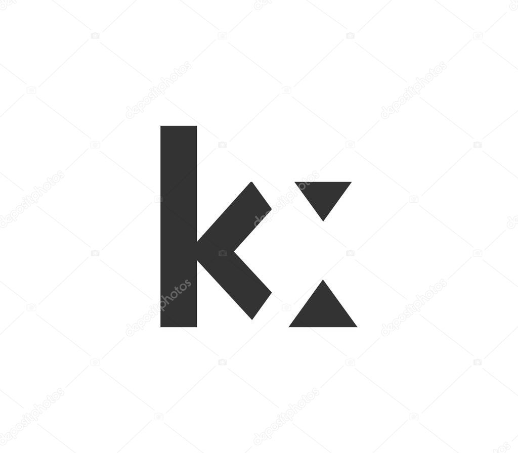 KX creative geometric initial based modern and minimal logo. Letter k x trendy fonts. Universal professional elegant techno vector design.