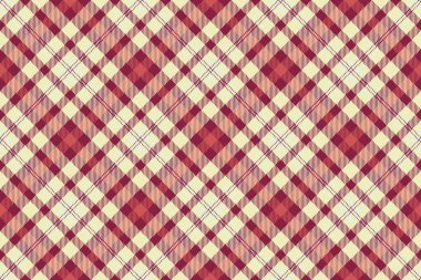 Ulusal kusursuz arka plan kumaşı, hücre tekstil ekose kontrolü. Piksel vektör desenli tartan kırmızı ve açık renk paletinde.