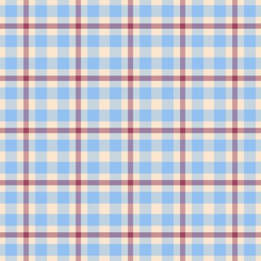 Klasik ekose desenli yumuşak mavi, bej ve kestane rengi. Çok yönlü tekstil tasarımı arka plan, giyim veya markalaşma için idealdir. Eski ama modern bir his veriyor..