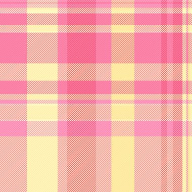 Pembe ve sarı tonlarda kusursuz ekoseli desenler. Tekstil tasarımı, arka planlar ya da şenlik projeleri için ideal. Sıcak, davetkar ve neşeli bir his yaratır..