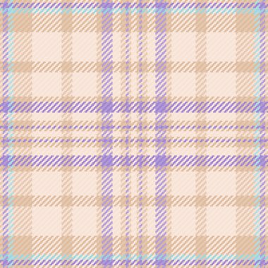 Kalıtsal kumaş dikişsiz, masa örtüsü arka plan tekstil deseni. İndirimli tartan doku vektörü ışık ve menekşe renk paletinde kontrol et.