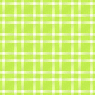 Yakışıklı kumaş vektör dokusu, şapka arkaplan desenli tekstil. Brezilya ekoseli kireç ve kar renkleri paletinde lekesiz ekoseli.