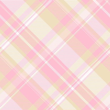 Hassas pastel ekose. Pembe, krema ve beyaz kesişen bantlar klasik bir model oluşturur. Tekstil, arkaplan ya da tasarıma biraz bahar katmak için ideal.