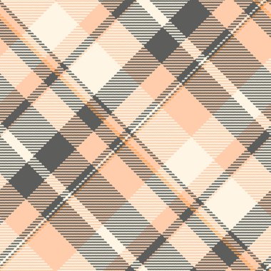 Zarif ekose desenli. Yumuşak şeftali, krema ve gri renkler gelişmiş bir tekstil tasarımı yaratır. Özgeçmiş, moda ya da samimi tasarımlar için ideal..