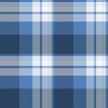 Klasik mavi tartan deseni. Tekstil, giyim, dekorasyon veya arka plan için zamansız İskoç kumaşı tasarımı. Samimi, geleneksel ve çok yönlü bir tarz..