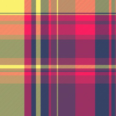 Pembe, sarı ve lacivert karışımlı canlı ekose desenli. Klasik ama modern tekstil tasarımı. Özgeçmiş, web tasarımı ve moda projeleri için mükemmel..