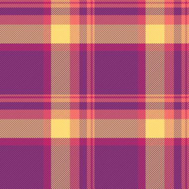 Detaylı tartan desenli mor, pembe ve altın rengi. Geleneği, konforu ve tarzı çağrıştıran bir tekstil tasarımı. Arkaplan, moda veya grafik projeleri için mükemmel.