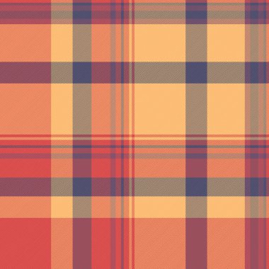 Ilık ekose desenli. Kırmızı, turuncu ve mavi renklerde kesişen çizgileri olan kusursuz bir tasarım. Moda, tekstil ya da tasarım geçmişi için ideal. Çok yönlü ve zamansız.