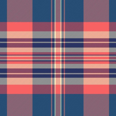 Mavi, mercan, krem ve beyaz çizgilerle kesişen klasik ekoseli desen. Tekstil, arkaplan ya da estetik mirası olan dijital sanat eserleri için çok yönlü tasarım.