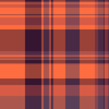 Sıcak, turuncu mor renkli ekose desenli. Klasik, çok yönlü tasarım arka plan, doku ya da moda kavramları için idealdir. Kusursuz tekrarlanabilir..