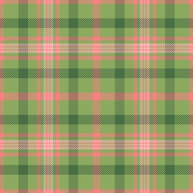 Detaylı ekose desenli, dokunmuş desenli. Yeşil, pembe ve bej renkli. Kumaş, giysi ya da tekstil tasarımı için ideal. Arka planlar için daha kullanışlı.