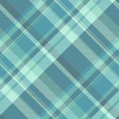 Etnik tartan taşıyıcı tekstil, desenli ekose kumaş. Cyan ve açık renk paletindeki kusursuz desen arkaplanını kontrol et.