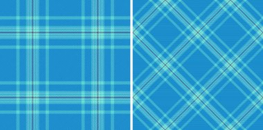 Kusursuz arkaplan dokusunun kumaş kumaş kumaş tartanı ile tekstil kontrolü. Simetri dokusu tasarımlarının deniz renkleriyle ayarlanmış.