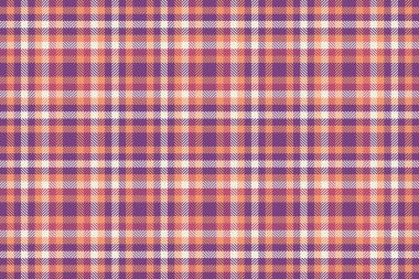 Yastıksız desenli tartan, banyo vektör kontrolü geçmişi. Şık desenli turuncu kumaş ekose ve gururlu renk paleti.