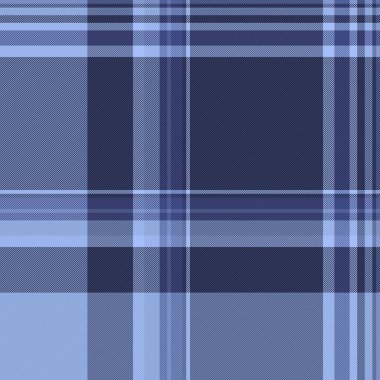 Strip vektör arkaplan modeli, mutlu noeller ekose, dikişsiz tekstil. Moda kumaşı desen ekoseli mavi ve koyu renk paletini kontrol et.