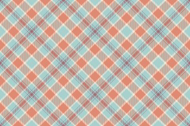 Yaratılış vektörü kusursuz doku, gençlik tekstil geçmişi kontrolü. Üst kumaş desenli ekose ekose açık ve kırmızı renk paleti.