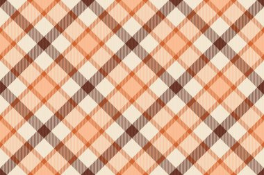 Karalama vektörü kumaşı pürüzsüz, pastel tartan doku deseni. Hafif arkaplan kontrolü tekstil ekoseli açık ve turuncu renk paleti.
