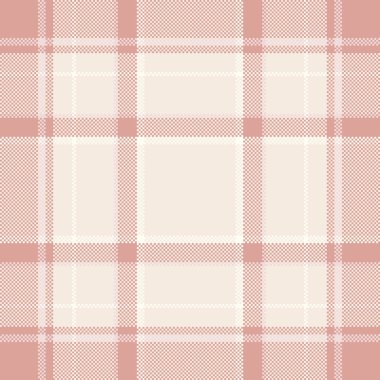 Hobi arka plan dokusu, atölye kumaşı dikişsiz. Işık ve fildişi renk paletinde ekose vektör tekstilini kontrol et.