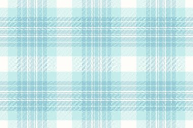 Tekstil desenli ekoseli, tartan kumaş kaplamalı. Yün doku vektörü ışık ve cyan renk paletinde kusursuz denetim.
