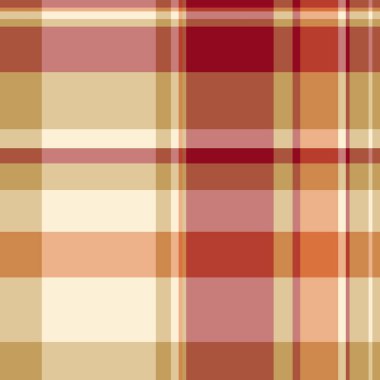 Ekose desenli, yıllanmış tekstil kontrol kalıbı yazdırılıyor. Moda desenli kumaş kumaş taşıyıcı tartan kırmızı ve kehribar renk paleti.