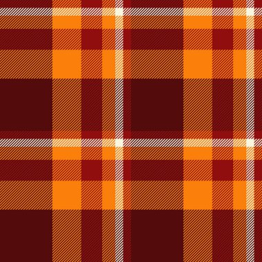 Ayak dokusu ekoseli, battaniye kumaşı dikişsiz. Kırmızı ve parlak renk paletinde çatı arkaplan tekstil desen vektörü.
