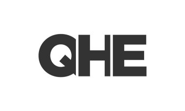 QHE logo tasarım şablonu güçlü ve modern kalın metinlerle. Basit ve minimal tipografi içeren ilk tabanlı vektör logosu. Modayı takip eden şirket kimliği markalar için ideal..